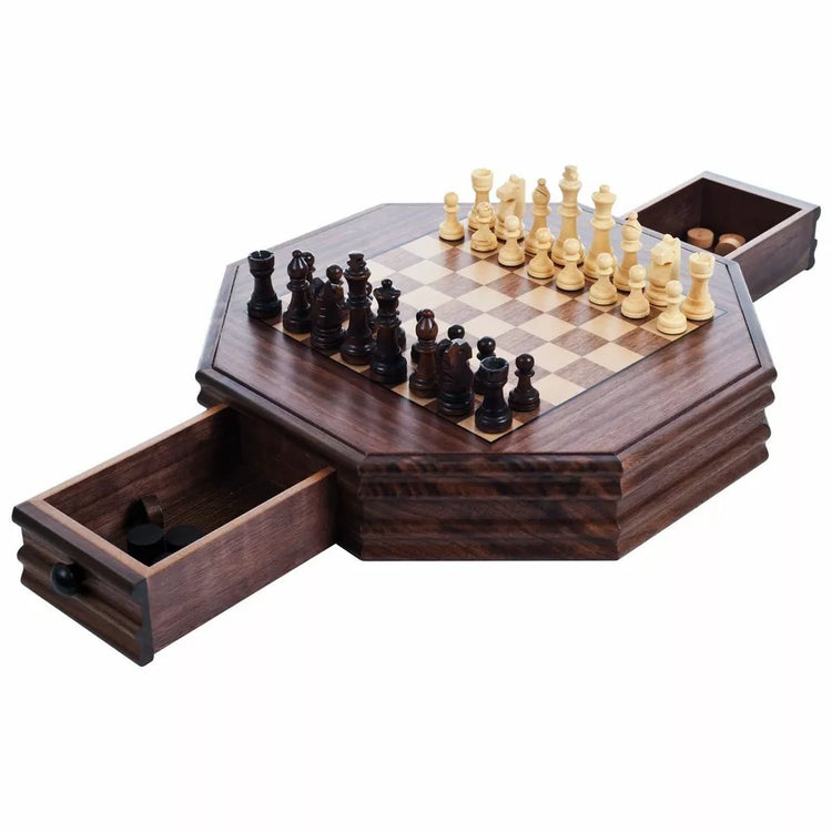 Wooden Chess and Checkers Set