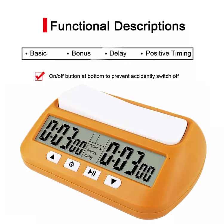 Orange Digital Chess Clock